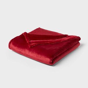 Threshold Plush Red Holiday Throw Blanket
